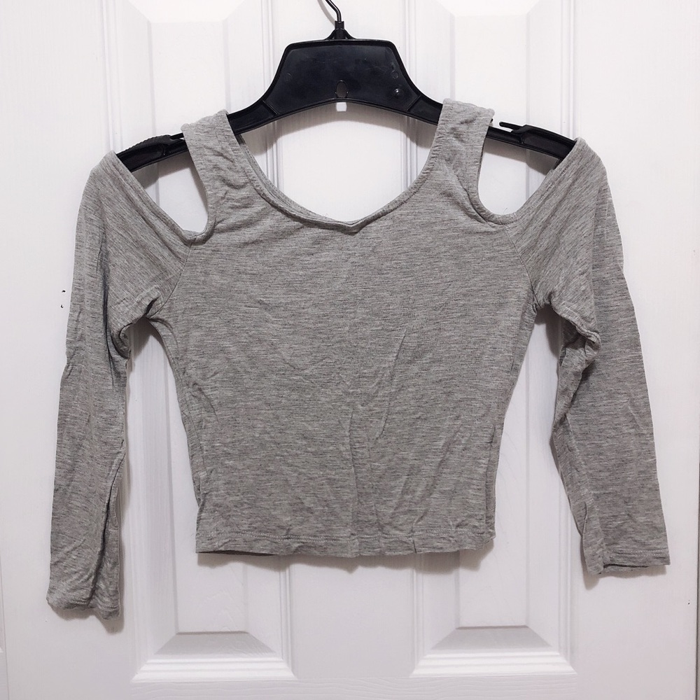 Grey off shoulders top